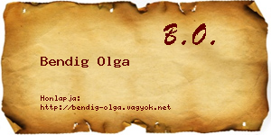 Bendig Olga névjegykártya